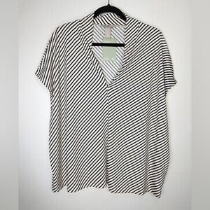 2 for $20 NWT H&M Striped Blouse Top Shirt in Black and White